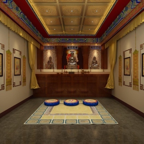 新中式祠堂3D模型下载